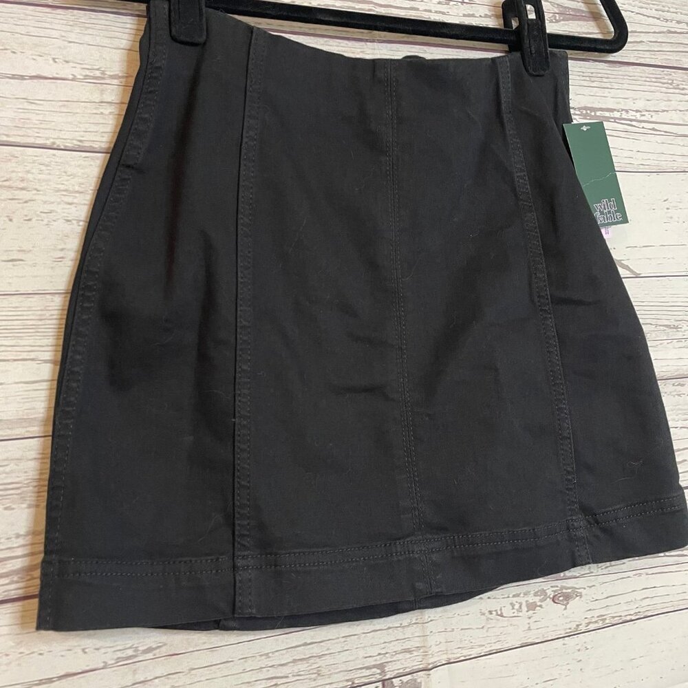 Wild‎ Fable ZipUp Black Mini Skirt Size 4 - Picture 3 of 6